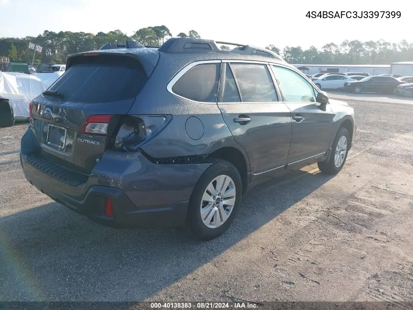 2018 Subaru Outback 2.5I Premium VIN: 4S4BSAFC3J3397399 Lot: 40138383