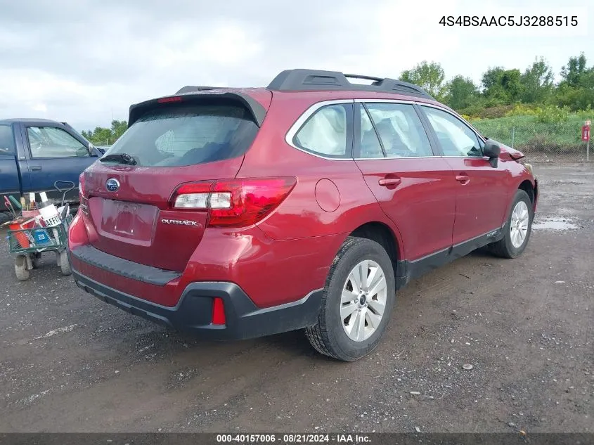 2018 Subaru Outback 2.5I VIN: 4S4BSAAC5J3288515 Lot: 40157006