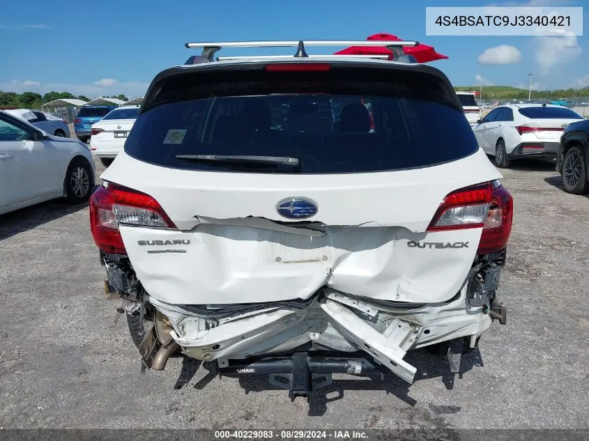 2018 Subaru Outback 2.5I Touring VIN: 4S4BSATC9J3340421 Lot: 40229083