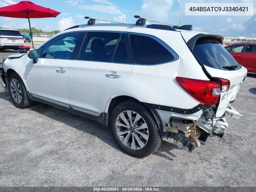 2018 Subaru Outback 2.5I Touring VIN: 4S4BSATC9J3340421 Lot: 40229083