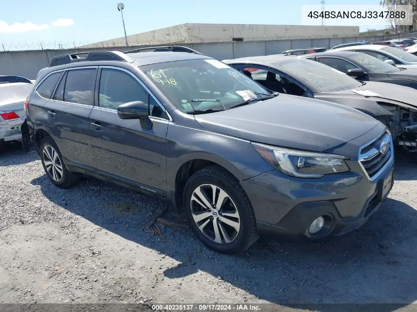 2018 Subaru Outback 2.5I Limited VIN: 4S4BSANC8J3347888 Lot: 40235137