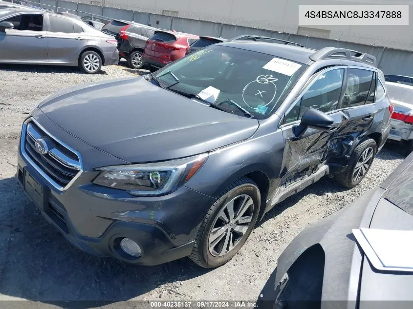 2018 Subaru Outback 2.5I Limited VIN: 4S4BSANC8J3347888 Lot: 40235137