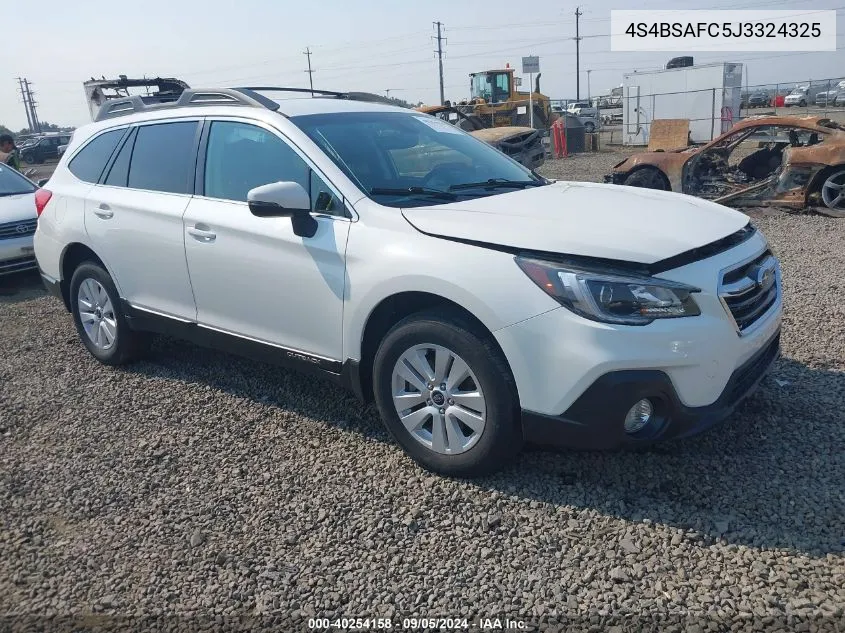 2018 Subaru Outback 2.5I Premium VIN: 4S4BSAFC5J3324325 Lot: 40254158