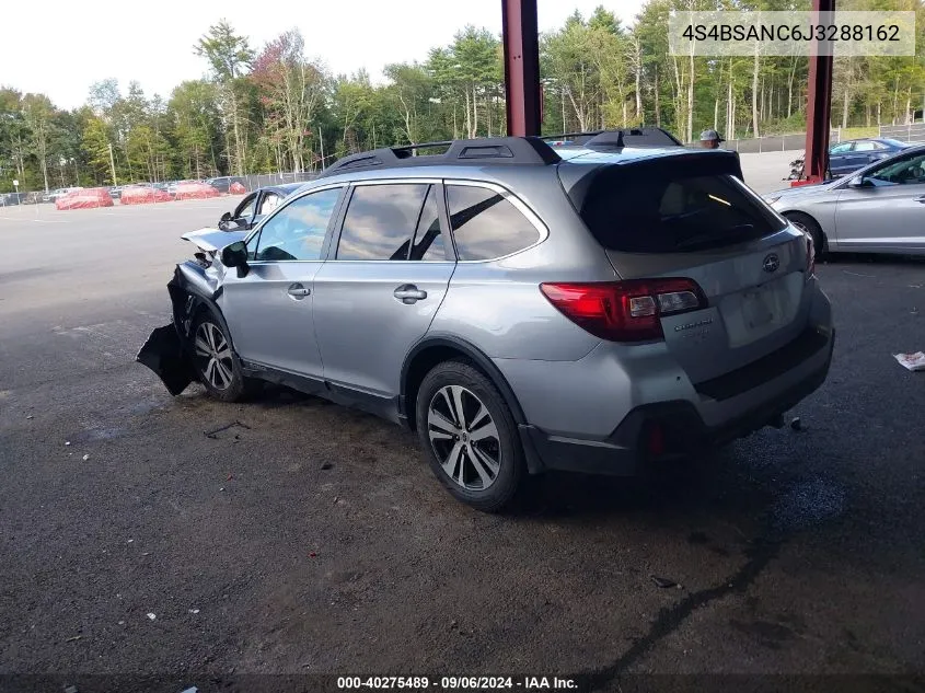 2018 Subaru Outback 2.5I Limited VIN: 4S4BSANC6J3288162 Lot: 40275489