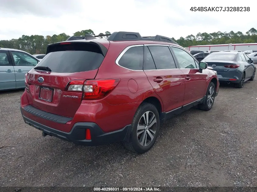 4S4BSAKC7J3288238 2018 Subaru Outback 2.5I Limited