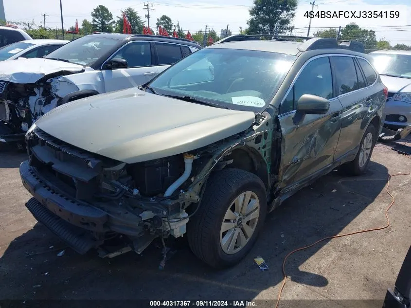 4S4BSAFCXJ3354159 2018 Subaru Outback 2.5I Premium