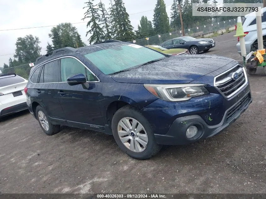 2018 Subaru Outback 2.5I Premium VIN: 4S4BSAFC8J3237793 Lot: 40326303