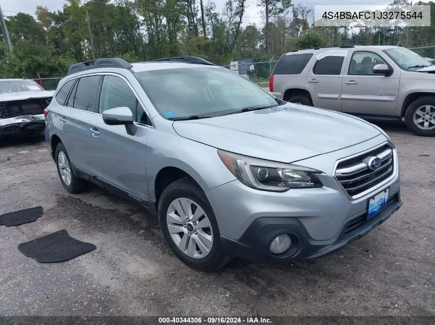 2018 Subaru Outback 2.5I Premium VIN: 4S4BSAFC1J3275544 Lot: 40344306