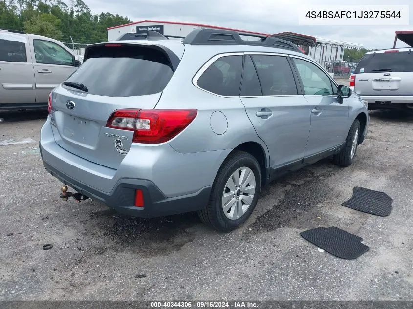 2018 Subaru Outback 2.5I Premium VIN: 4S4BSAFC1J3275544 Lot: 40344306