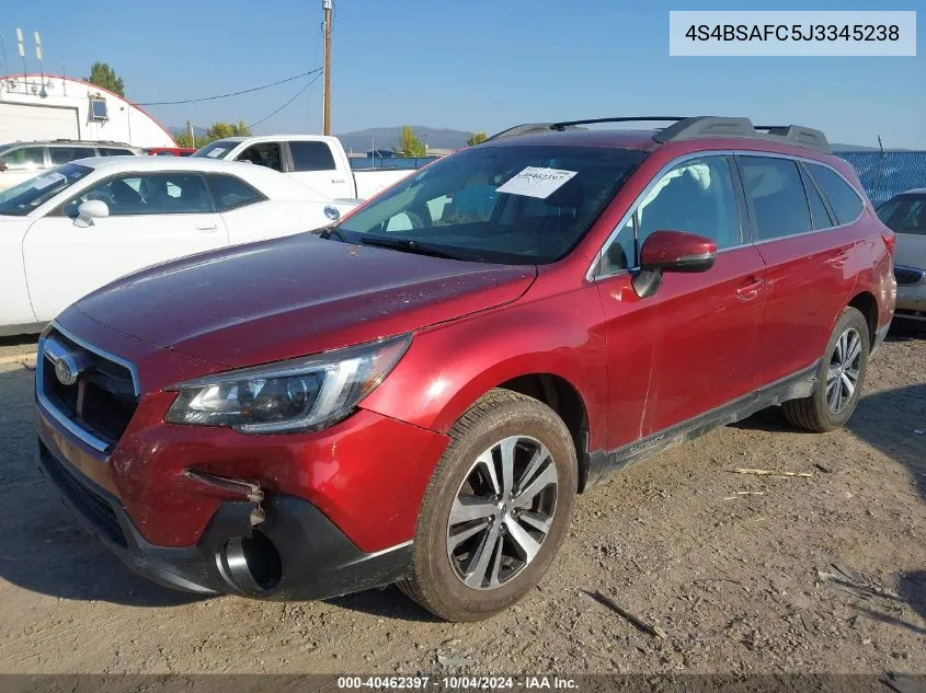 2018 Subaru Outback 2.5I Premium VIN: 4S4BSAFC5J3345238 Lot: 40462397