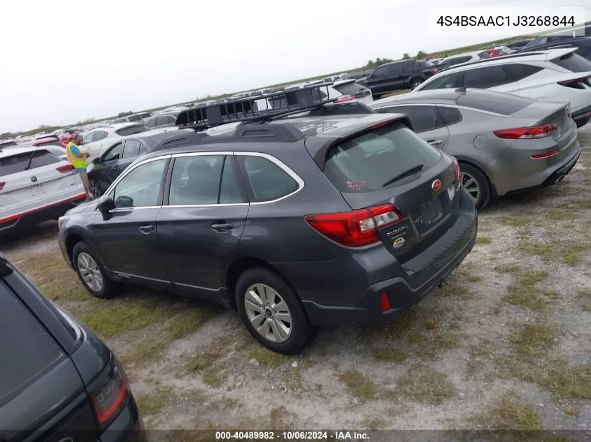 2018 Subaru Outback 2.5I VIN: 4S4BSAAC1J3268844 Lot: 40489982