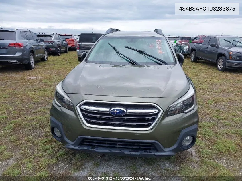 2018 Subaru Outback 2.5I Premium VIN: 4S4BSAFC1J3233875 Lot: 40491312