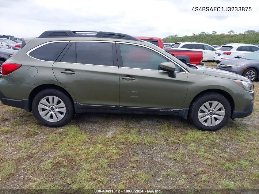 2018 Subaru Outback 2.5I Premium VIN: 4S4BSAFC1J3233875 Lot: 40491312