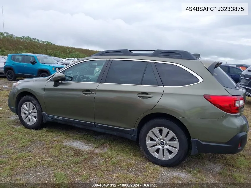 2018 Subaru Outback 2.5I Premium VIN: 4S4BSAFC1J3233875 Lot: 40491312