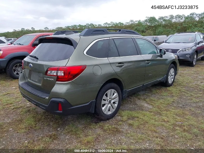 2018 Subaru Outback 2.5I Premium VIN: 4S4BSAFC1J3233875 Lot: 40491312