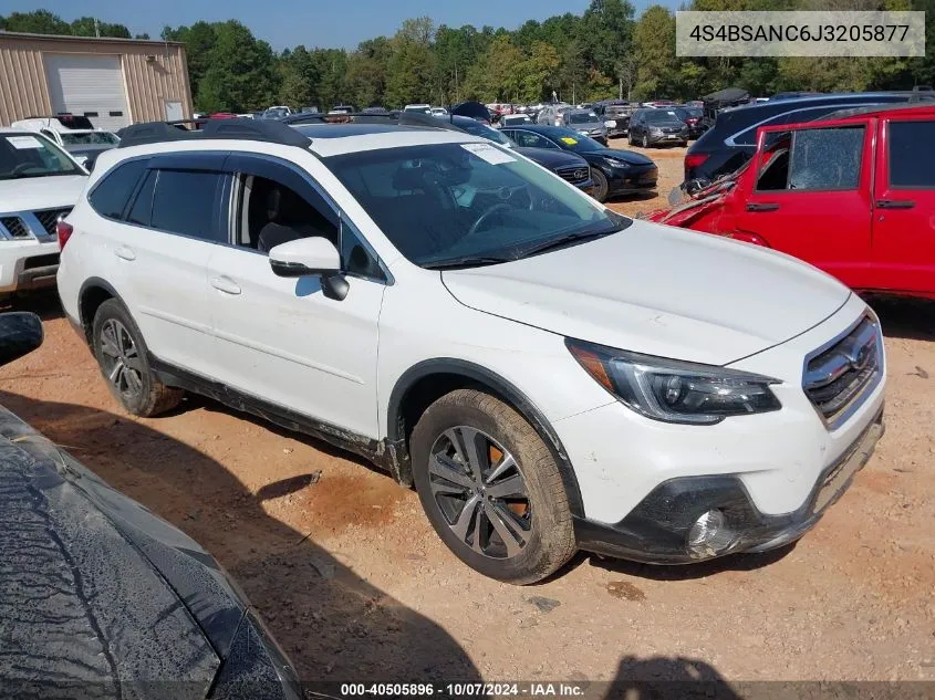 2018 Subaru Outback 2.5I Limited VIN: 4S4BSANC6J3205877 Lot: 40505896