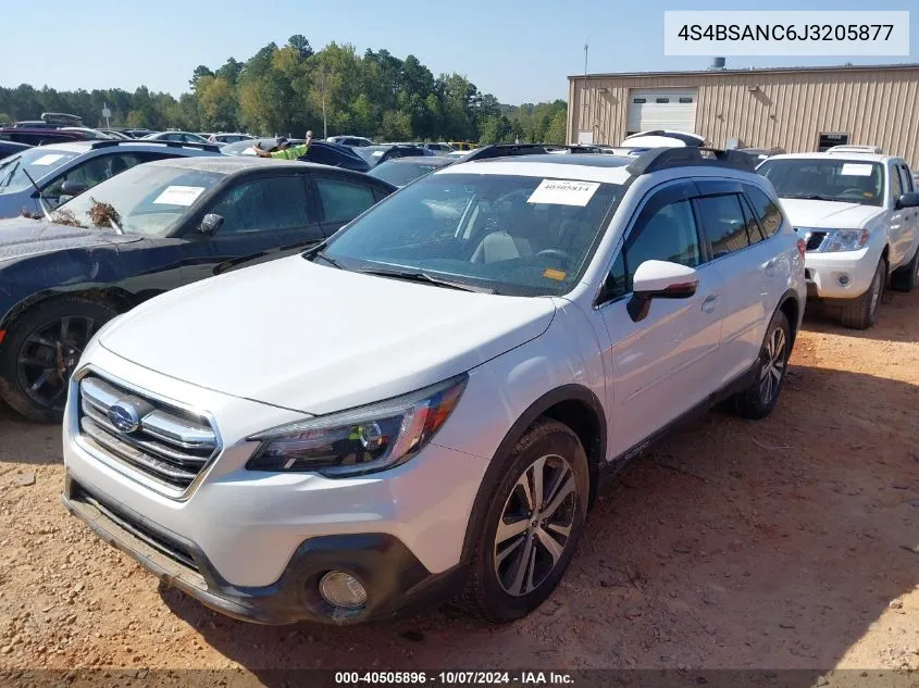 2018 Subaru Outback 2.5I Limited VIN: 4S4BSANC6J3205877 Lot: 40505896