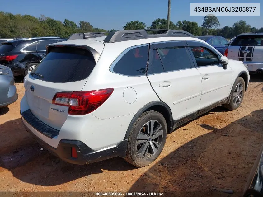 2018 Subaru Outback 2.5I Limited VIN: 4S4BSANC6J3205877 Lot: 40505896