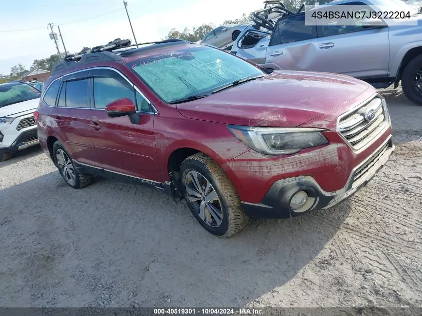 2018 Subaru Outback 2.5I Limited VIN: 4S4BSANC7J3222204 Lot: 40519301