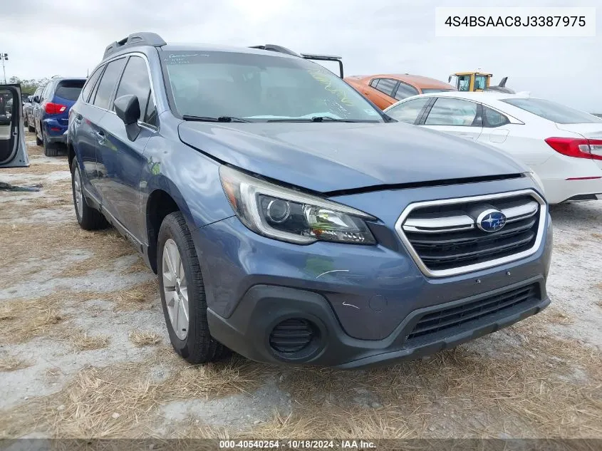 2018 Subaru Outback 2.5I VIN: 4S4BSAAC8J3387975 Lot: 40540254