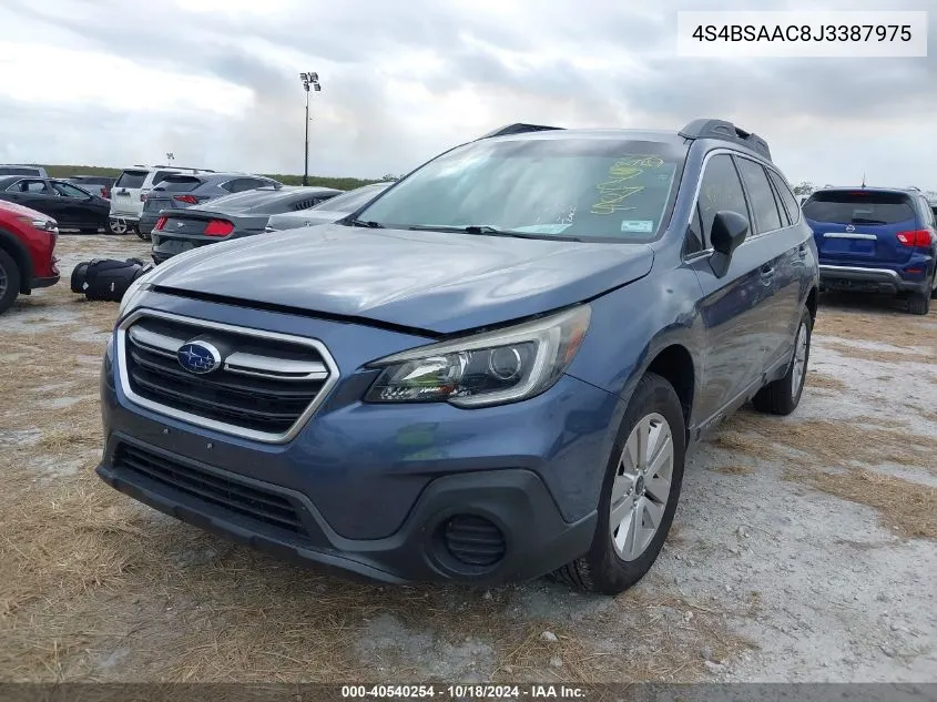 2018 Subaru Outback 2.5I VIN: 4S4BSAAC8J3387975 Lot: 40540254