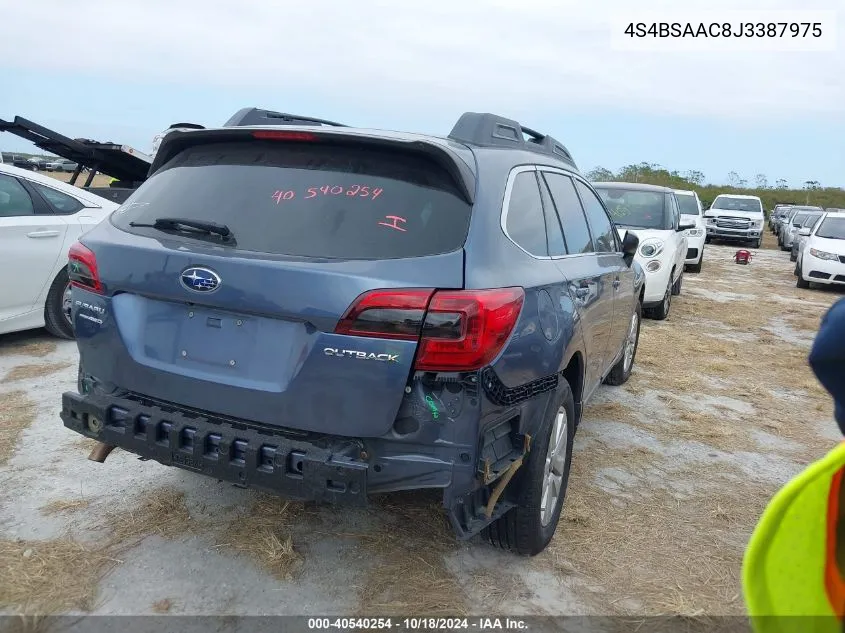 2018 Subaru Outback 2.5I VIN: 4S4BSAAC8J3387975 Lot: 40540254