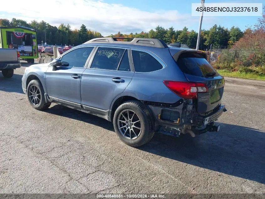 2018 Subaru Outback 3.6R Limited VIN: 4S4BSENC0J3237618 Lot: 40548851