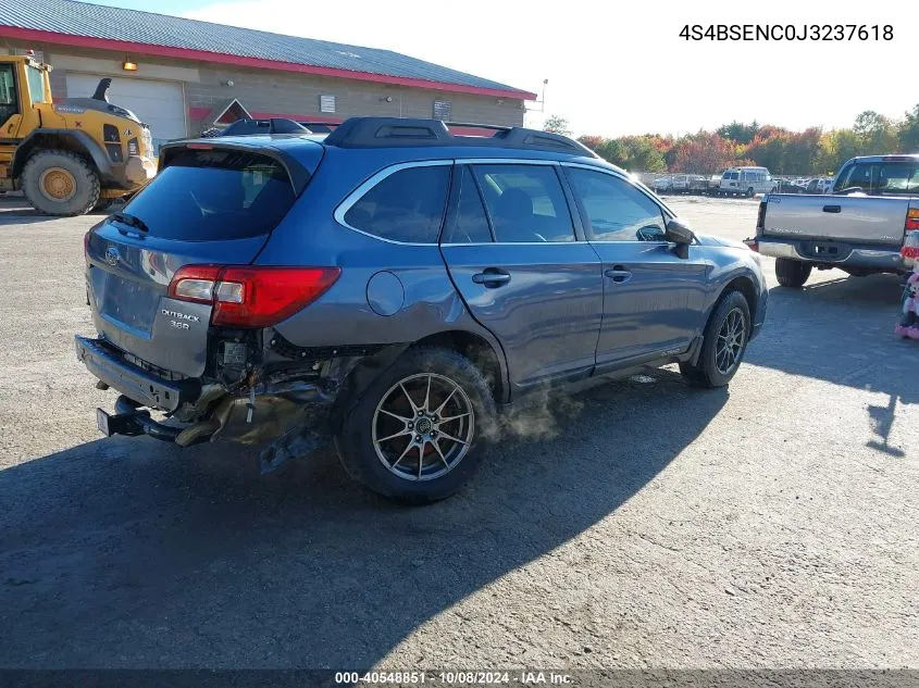 2018 Subaru Outback 3.6R Limited VIN: 4S4BSENC0J3237618 Lot: 40548851