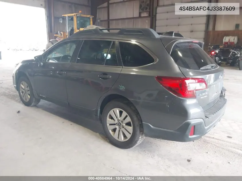 2018 Subaru Outback 2.5I Premium VIN: 4S4BSAFC4J3387609 Lot: 40584964