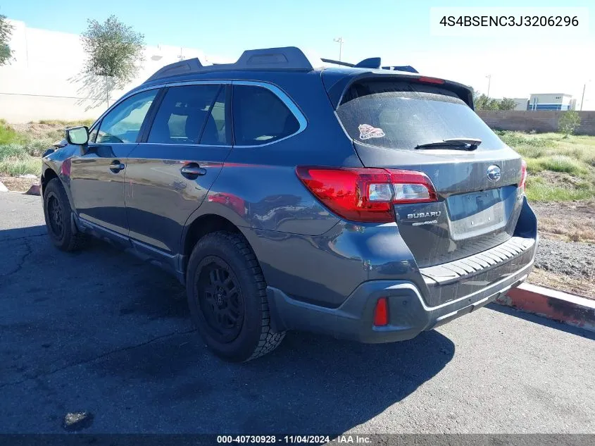 2018 Subaru Outback Limited VIN: 4S4BSENC3J3206296 Lot: 40730928