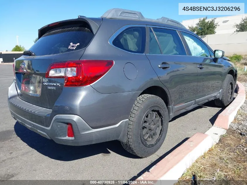 2018 Subaru Outback Limited VIN: 4S4BSENC3J3206296 Lot: 40730928