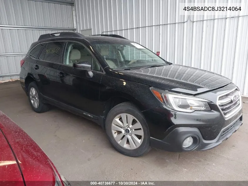 2018 Subaru Outback 2.5I Premium VIN: 4S4BSADC8J3214064 Lot: 40736677