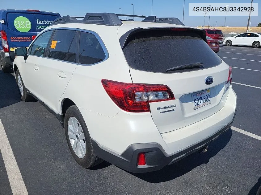 4S4BSAHC8J3342928 2018 Subaru Outback 2.5I Premium