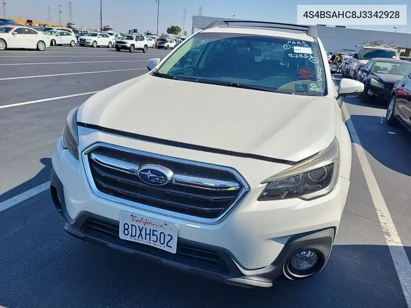 2018 Subaru Outback 2.5I Premium VIN: 4S4BSAHC8J3342928 Lot: 40757105