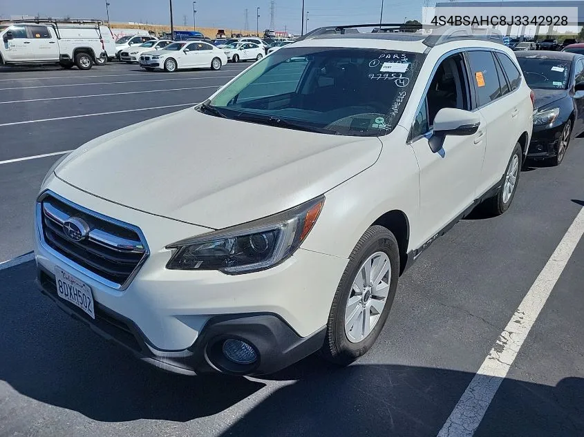 4S4BSAHC8J3342928 2018 Subaru Outback 2.5I Premium