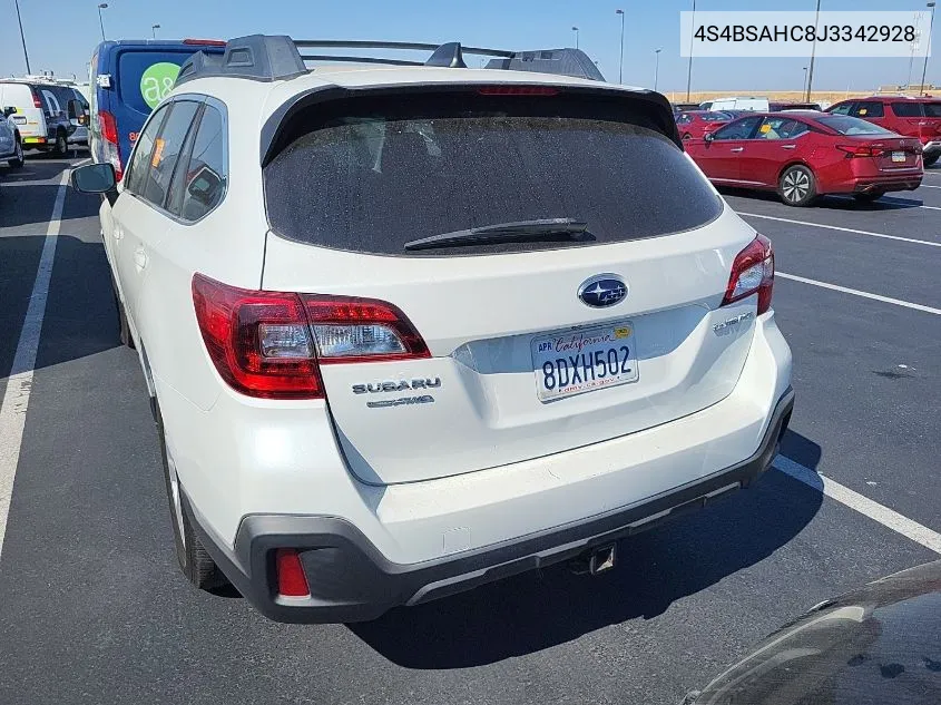 4S4BSAHC8J3342928 2018 Subaru Outback 2.5I Premium