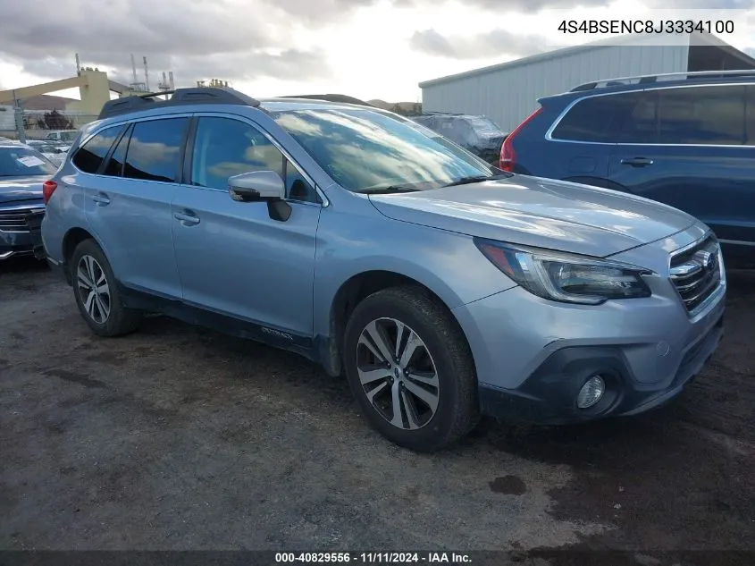 2018 Subaru Outback Limited VIN: 4S4BSENC8J3334100 Lot: 40829556