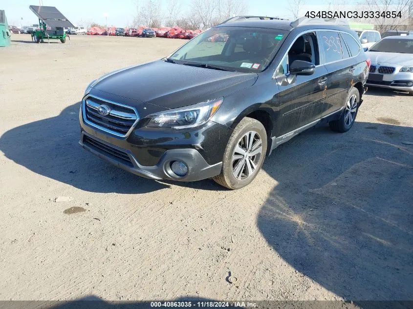 2018 Subaru Outback 2.5I Limited VIN: 4S4BSANC3J3334854 Lot: 40863035