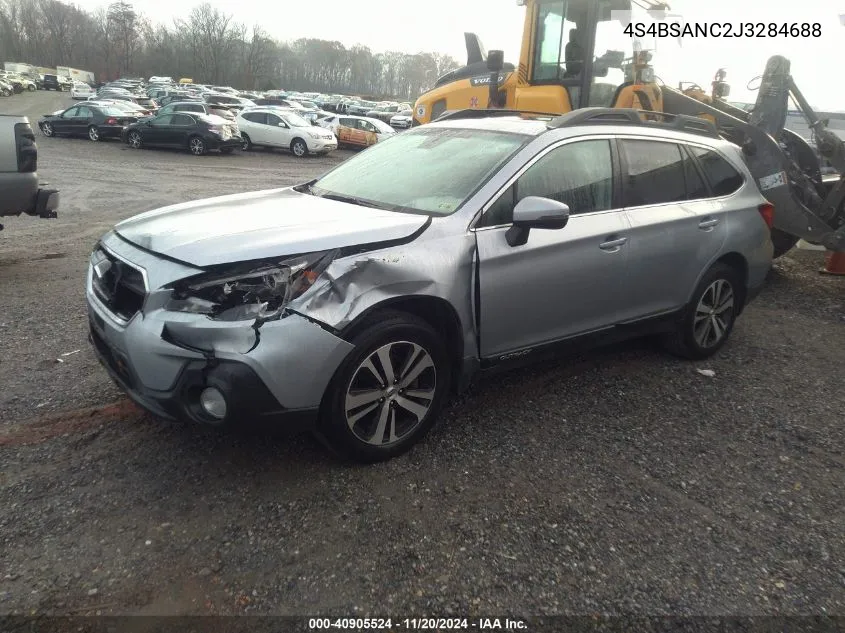 2018 Subaru Outback 2.5I Limited VIN: 4S4BSANC2J3284688 Lot: 40905524