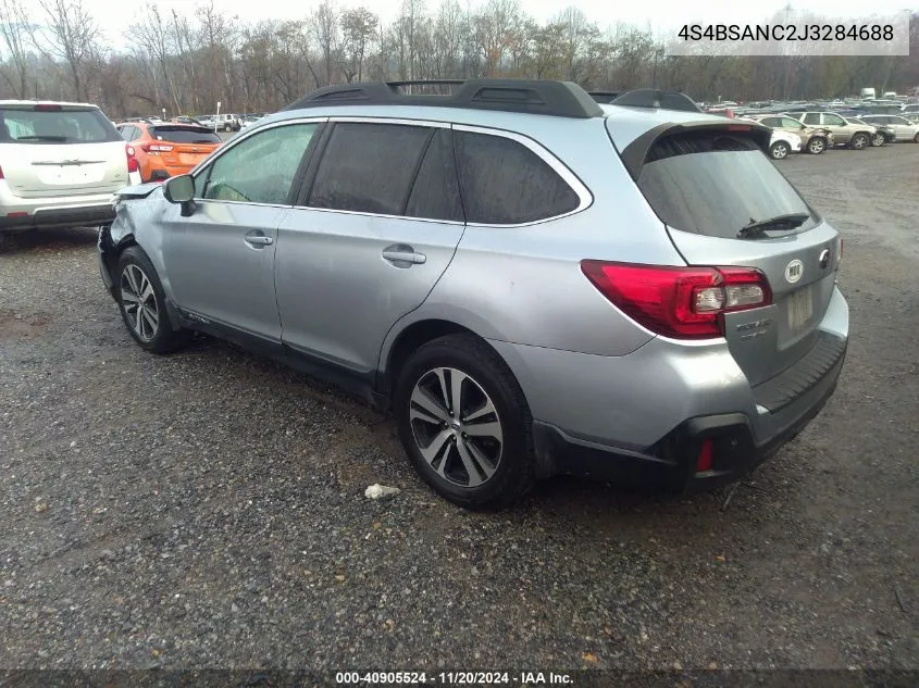 2018 Subaru Outback 2.5I Limited VIN: 4S4BSANC2J3284688 Lot: 40905524