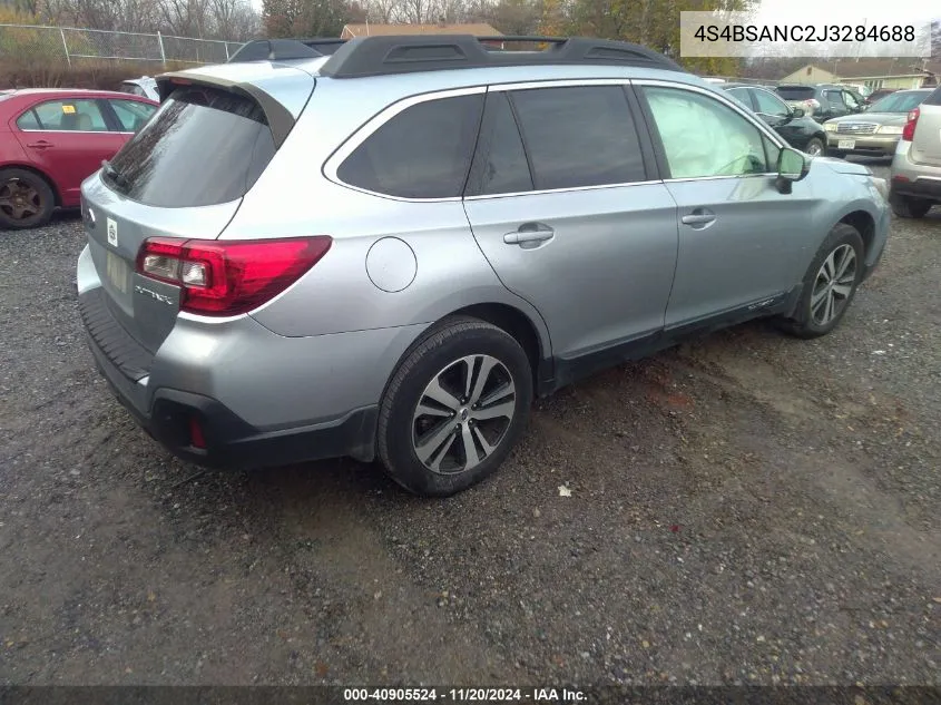 2018 Subaru Outback 2.5I Limited VIN: 4S4BSANC2J3284688 Lot: 40905524