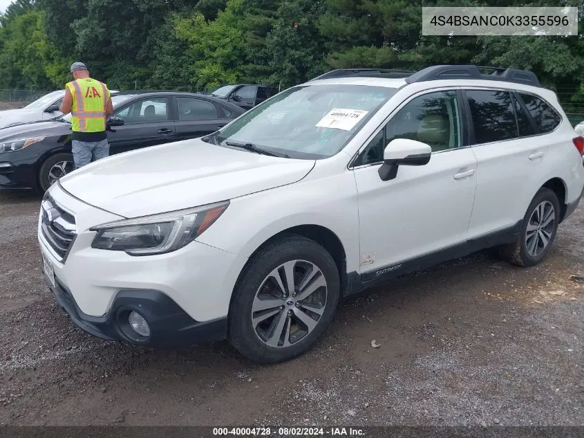 2019 Subaru Outback 2.5I Limited VIN: 4S4BSANC0K3355596 Lot: 40004728