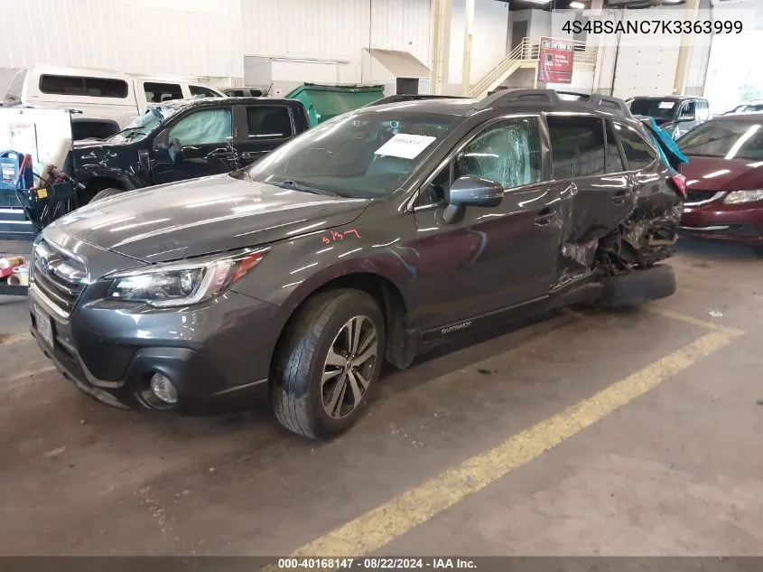 2019 Subaru Outback 2.5I Limited VIN: 4S4BSANC7K3363999 Lot: 40168147