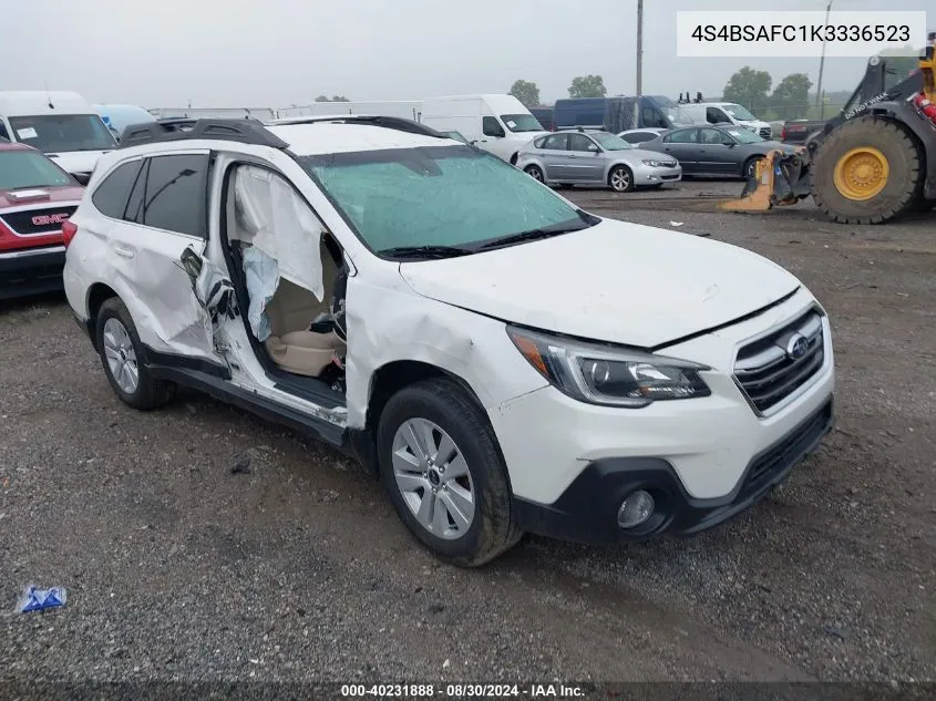 2019 Subaru Outback 2.5I Premium VIN: 4S4BSAFC1K3336523 Lot: 40231888