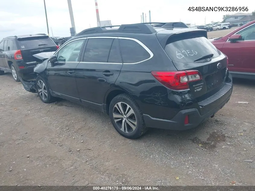 2019 Subaru Outback 2.5I Limited VIN: 4S4BSANC9K3286956 Lot: 40276175