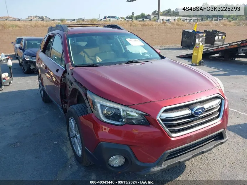 4S4BSAFC3K3225293 2019 Subaru Outback 2.5I Premium