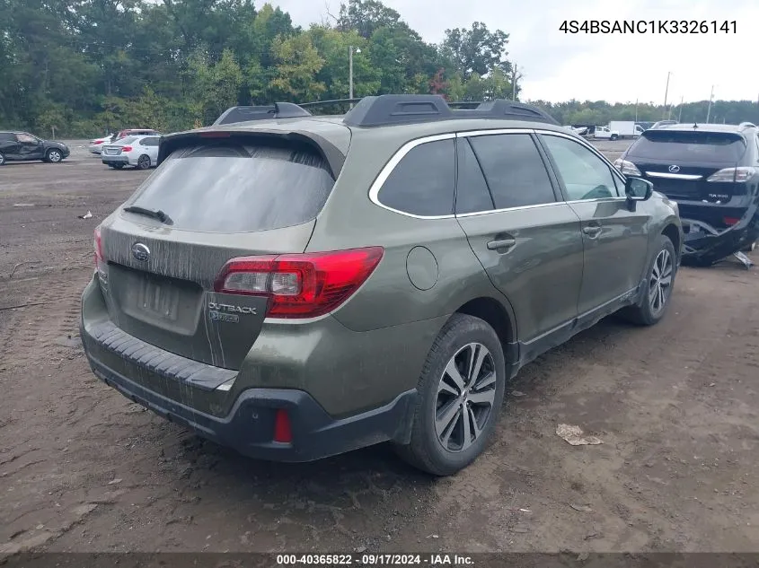 2019 Subaru Outback 2.5I Limited VIN: 4S4BSANC1K3326141 Lot: 40365822