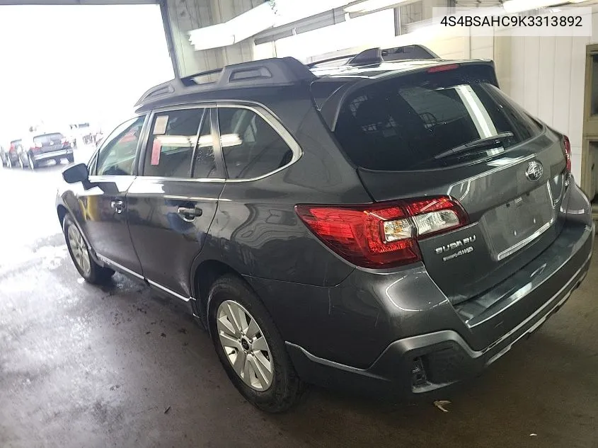 2019 Subaru Outback 2.5I Premium VIN: 4S4BSAHC9K3313892 Lot: 40379293