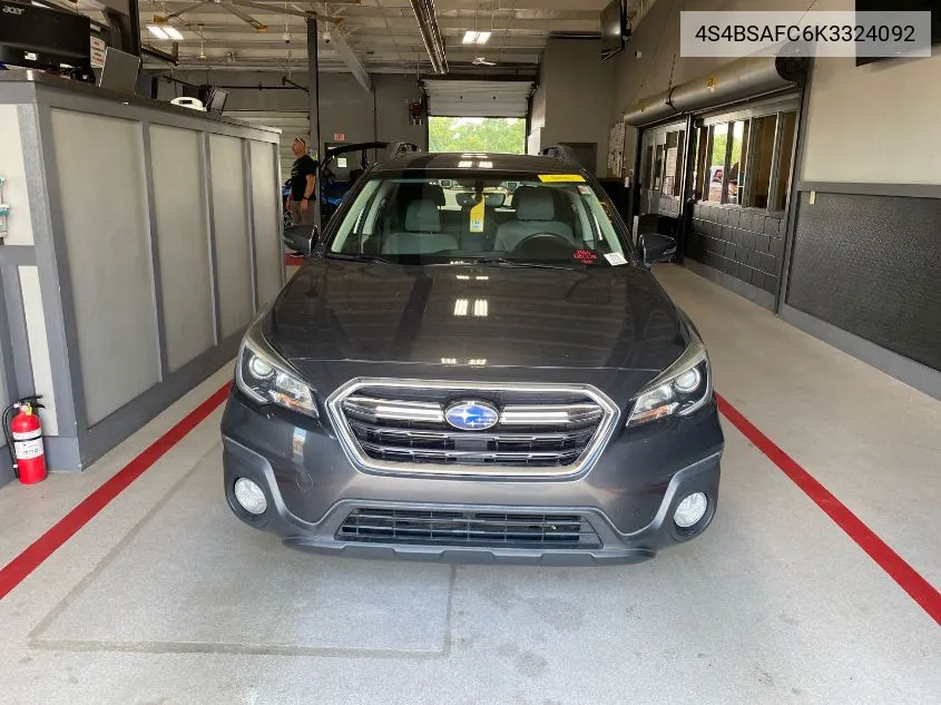 2019 Subaru Outback 2.5I Premium VIN: 4S4BSAFC6K3324092 Lot: 40454174