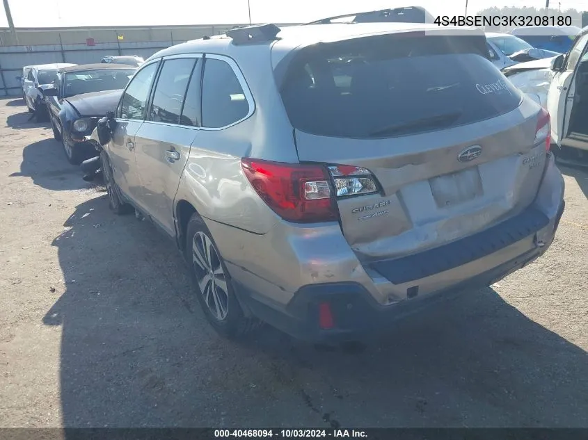 2019 Subaru Outback 3.6R Limited VIN: 4S4BSENC3K3208180 Lot: 40468094